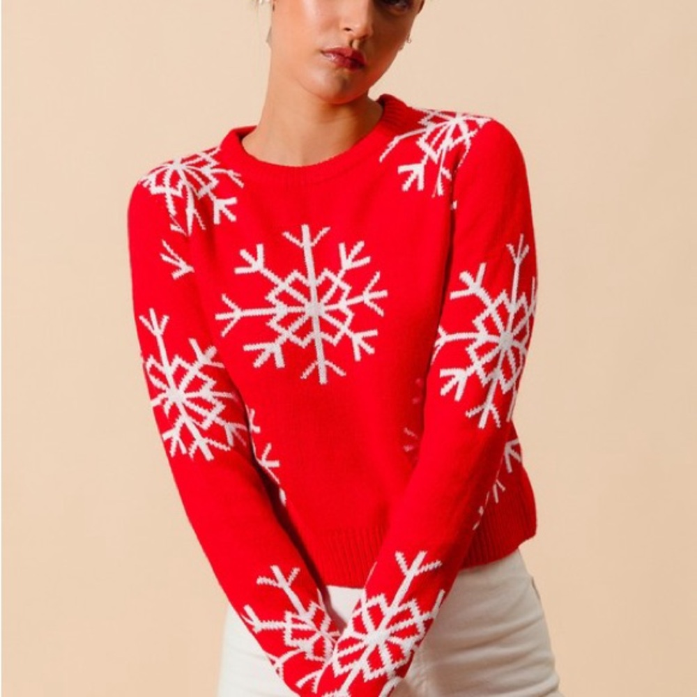 Festive Red Snowflake Sweater - Picture 3 of 3